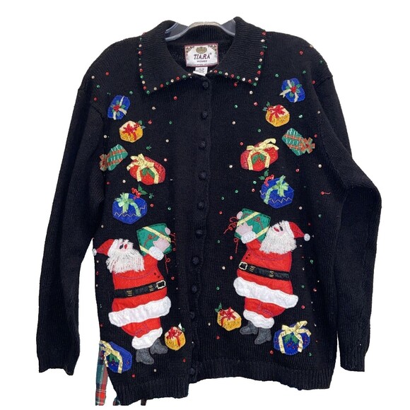 Heirloom Collectibles Vintage Christmas Santa Sweater Size 14/16 - Picture 3 of 16